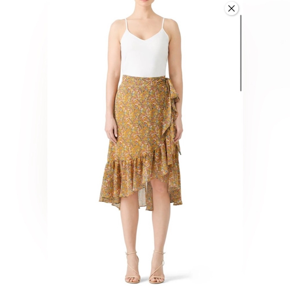 Rebecca Minkhoff Floral Yellow Selena Skirt